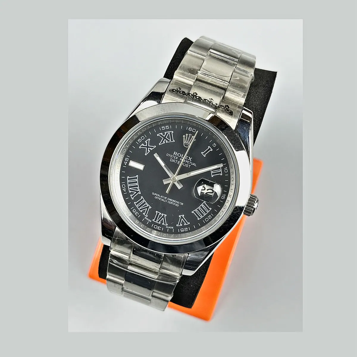 Rolex Datejust Black Dial With Roman Numerals Mens Watch 2