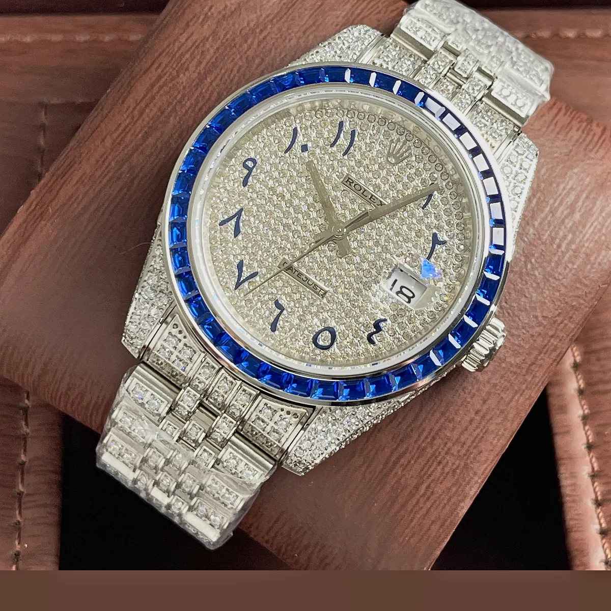 Rolex Datejust Silver Diamond Set Dial Watch
