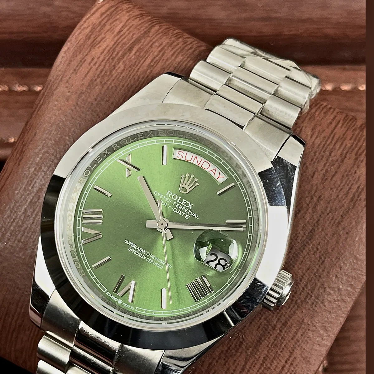 Rolex Day Date Green Dial Mens Watch 2