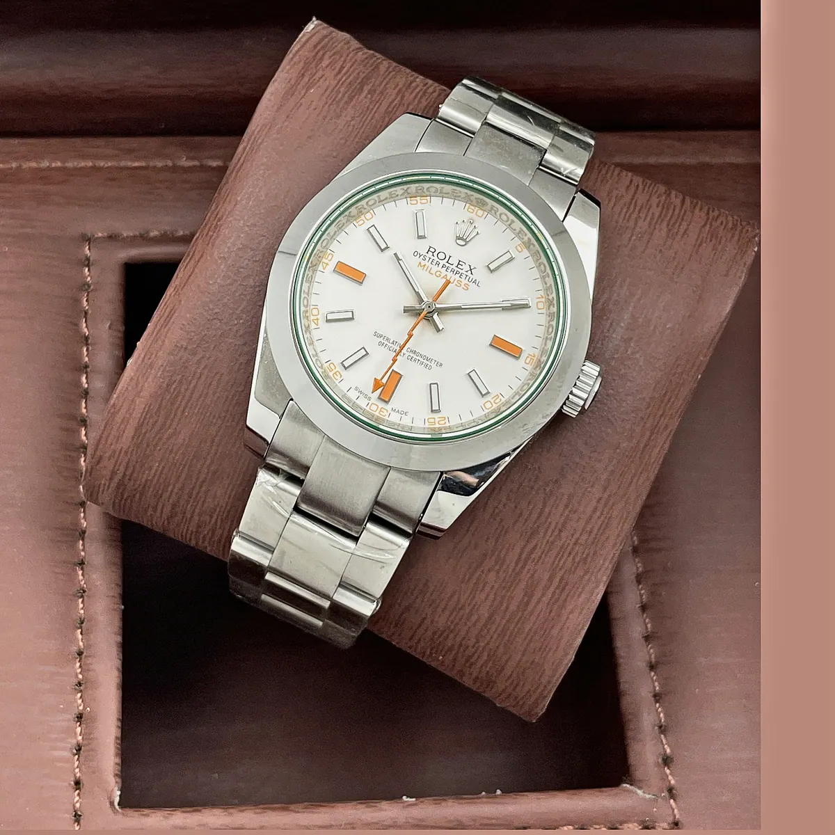 Rolex Milgauss White Dial Mens Watch Silver Stainless Steel